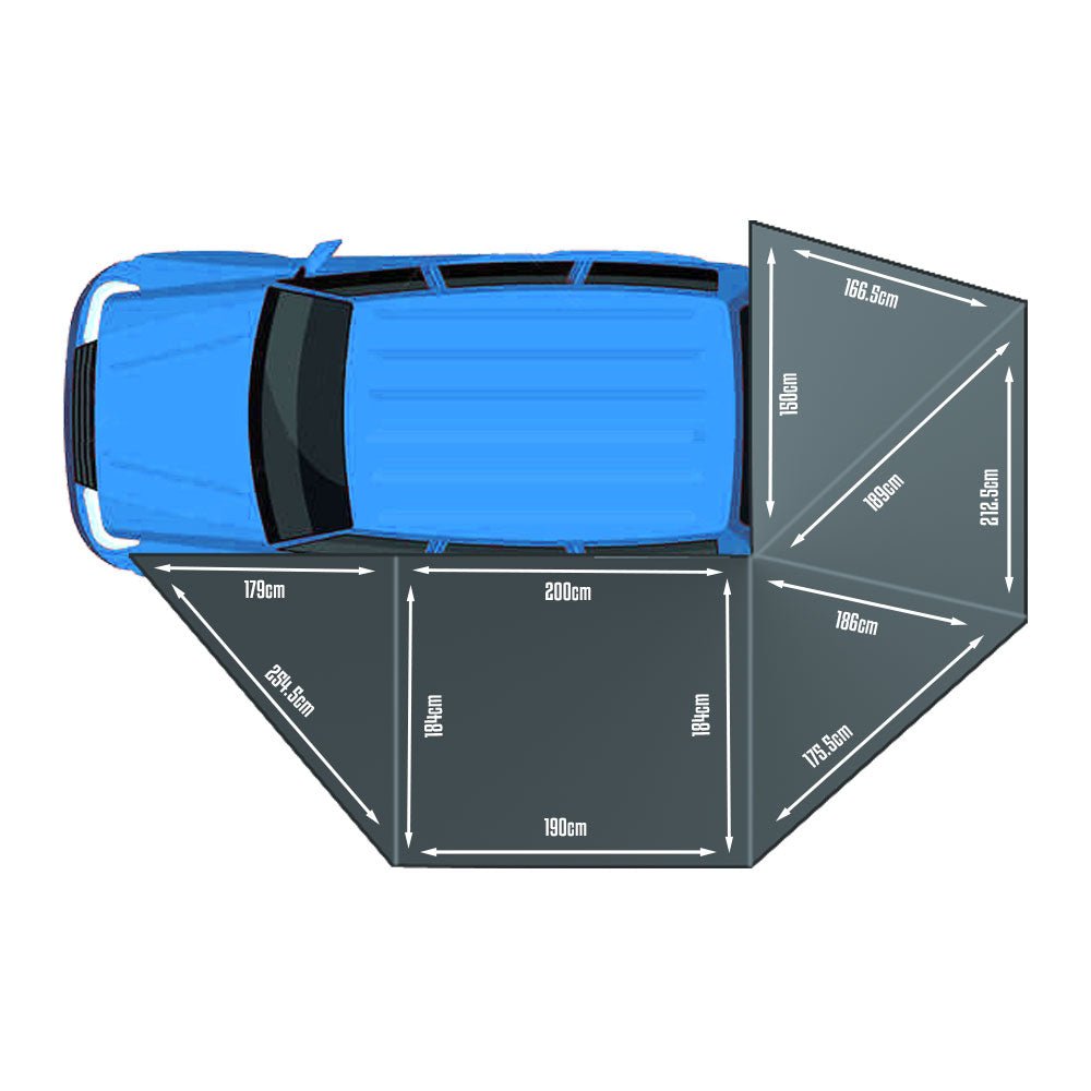 Auvent 270° XL Autoportant Overland | BULLFACE 470 Droite - BYD Shark 2024+