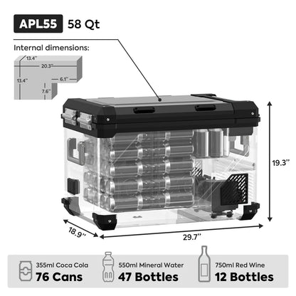 Refrigerateur/Congelateur ICECO 55L Double Compartiments - Noir - BYD Shark 2024+