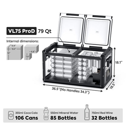 Refrigerateur/Congelateur ICECO 75L Double Compartiments - Vert - BYD Shark 2024+