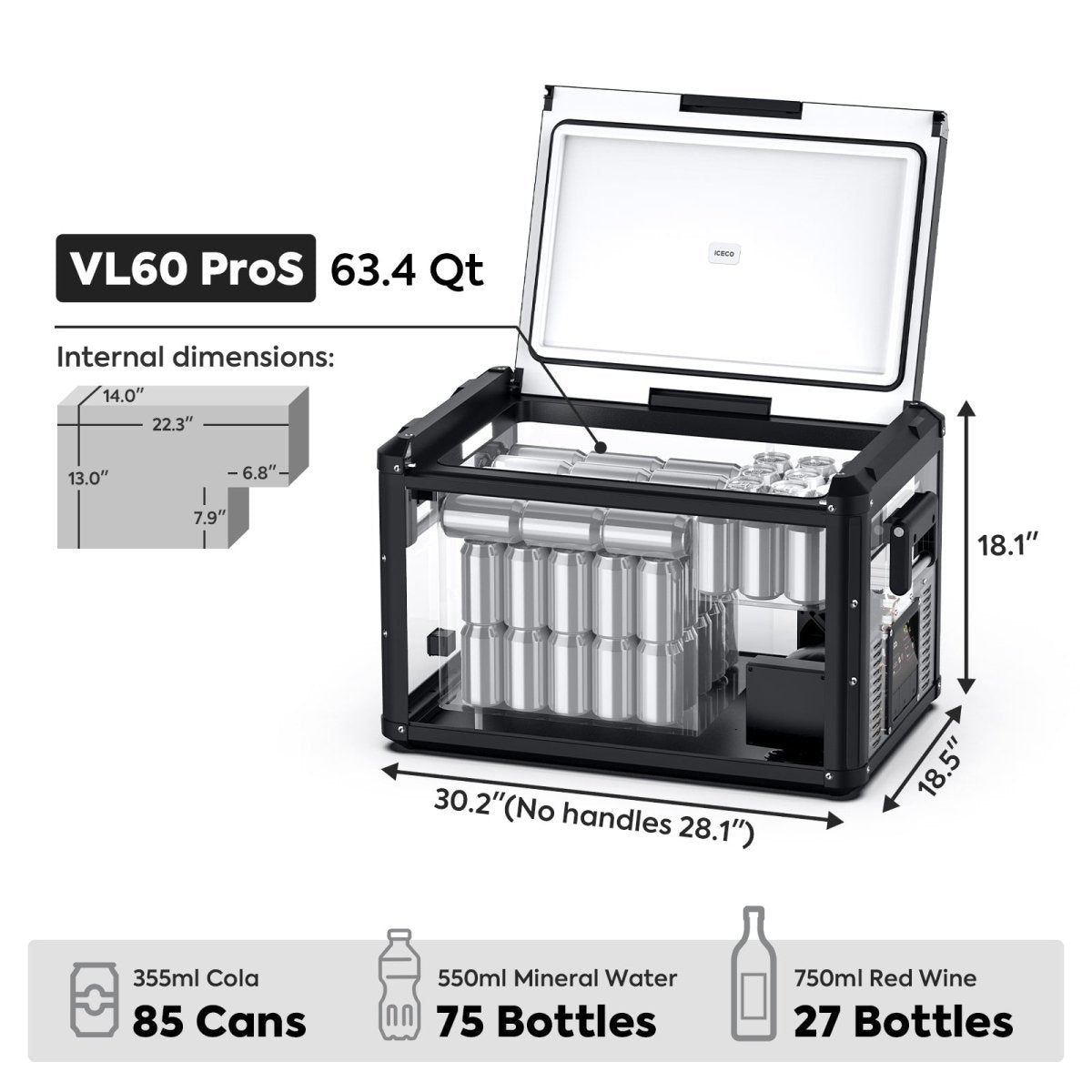 Réfrigérateur Congélateur ICECO VL60PROS 60L - Vert Olive - BYD Shark 2024+