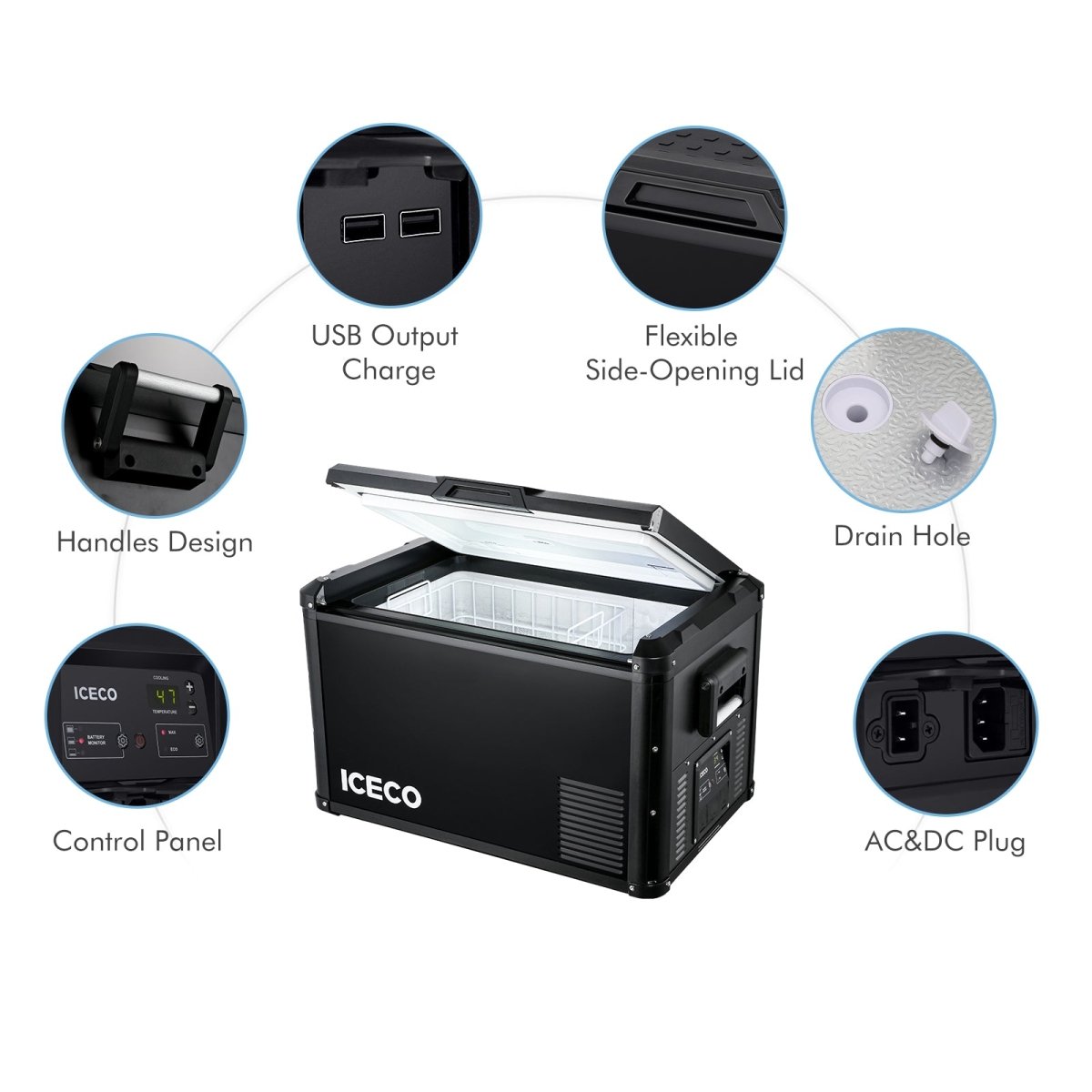 Réfrigérateur Congélateur ICECO VL60PROS 60L - Vert Olive - BYD Shark 2024+