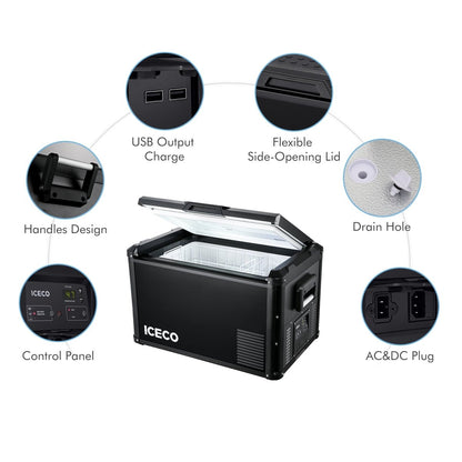 Réfrigérateur Congélateur ICECO VL60PROS 60L - Vert Olive - BYD Shark 2024+
