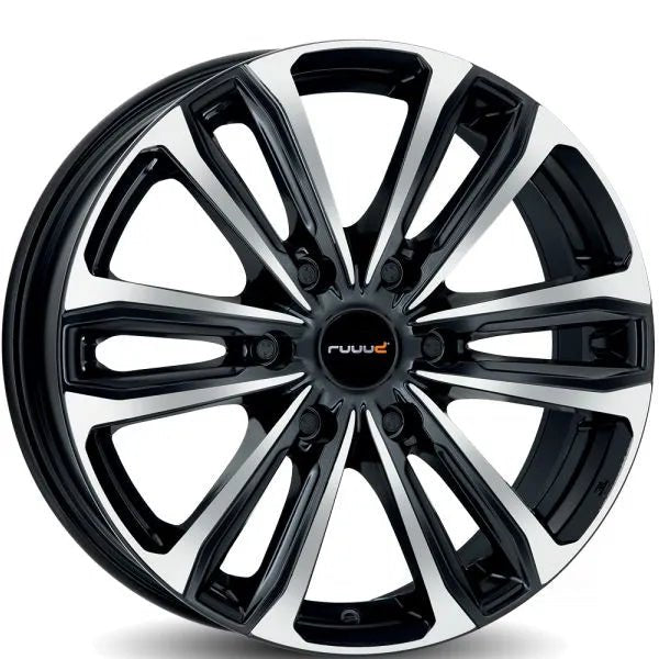 Jante Aluminium RUUUD Namur 7.5x18 6x120 ET47 CTR74.6 - Black Polished - Dacia Duster 2024+