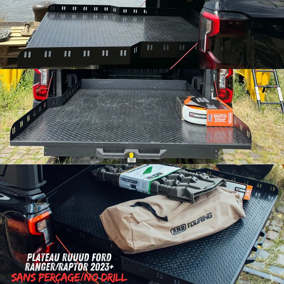 Plateau Coulissant RUUUD Ford Ranger/Raptor 2023+ NEXT GEN (Sans Perçage) - Ford Ranger PHEV 2025+