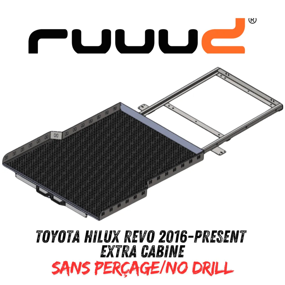 Plateau Coulissant RUUUD Toyota Hilux Revo 2016+ Extra Cab | Installation Sans Perçage - Toyota Hilux 2016+