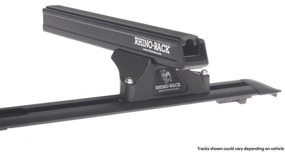Kit 2 barres de toit noire 1375mm Heavy Duty RLTP Trackmount Land Rover Discovery 3 & 4 2005-2017 - RHINO-RACK -