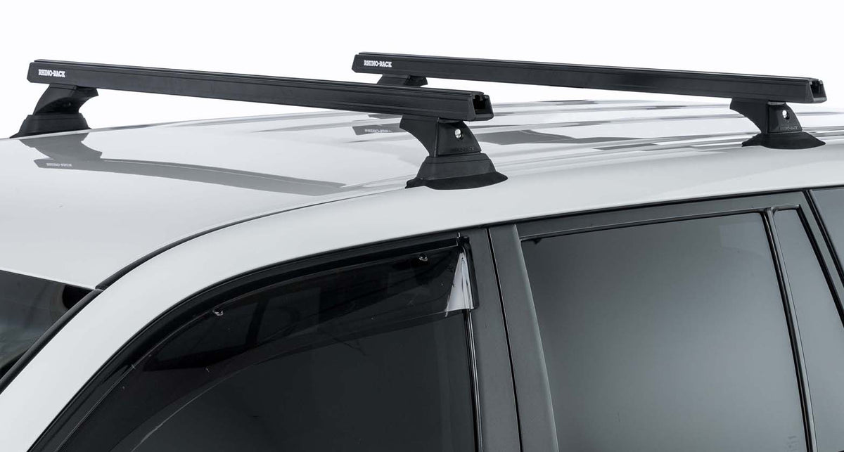 Kit 3 barres de toit noire 1375mm Heavy Duty avec pieds RCH Toyota Land Cruiser série 200 2007-2021 - RHINO-RACK - Toyota LC200