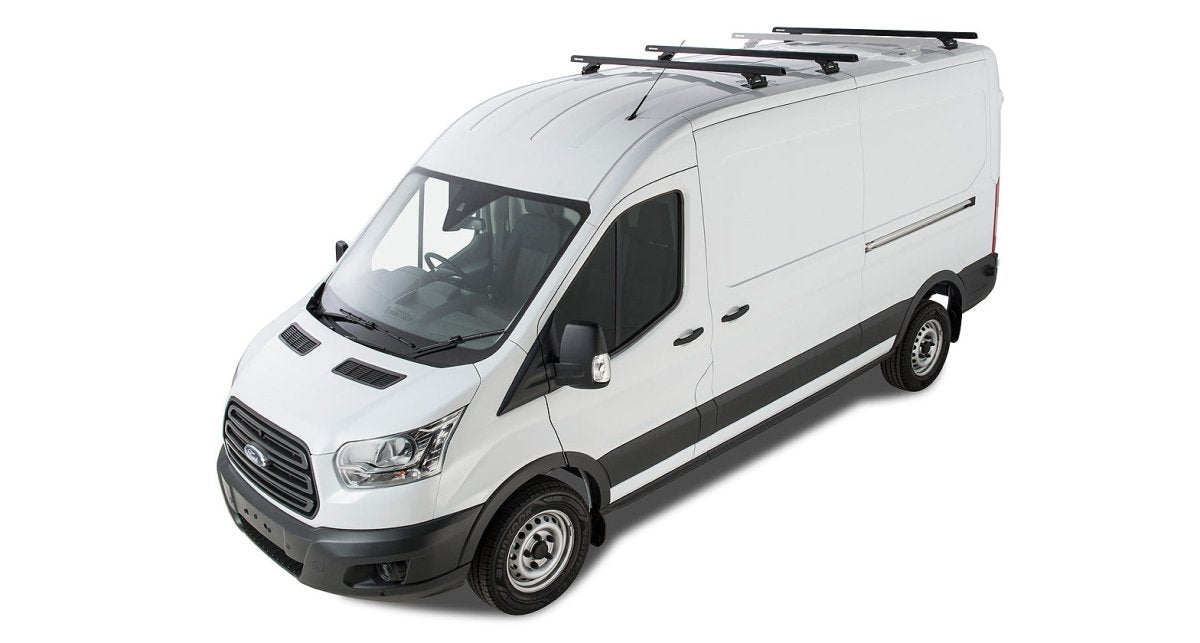 Kit 3 barres de toit noire Heavy Duty 1800mm avec pieds RLTP Ford Transit 2014+ - RHINO-RACK -