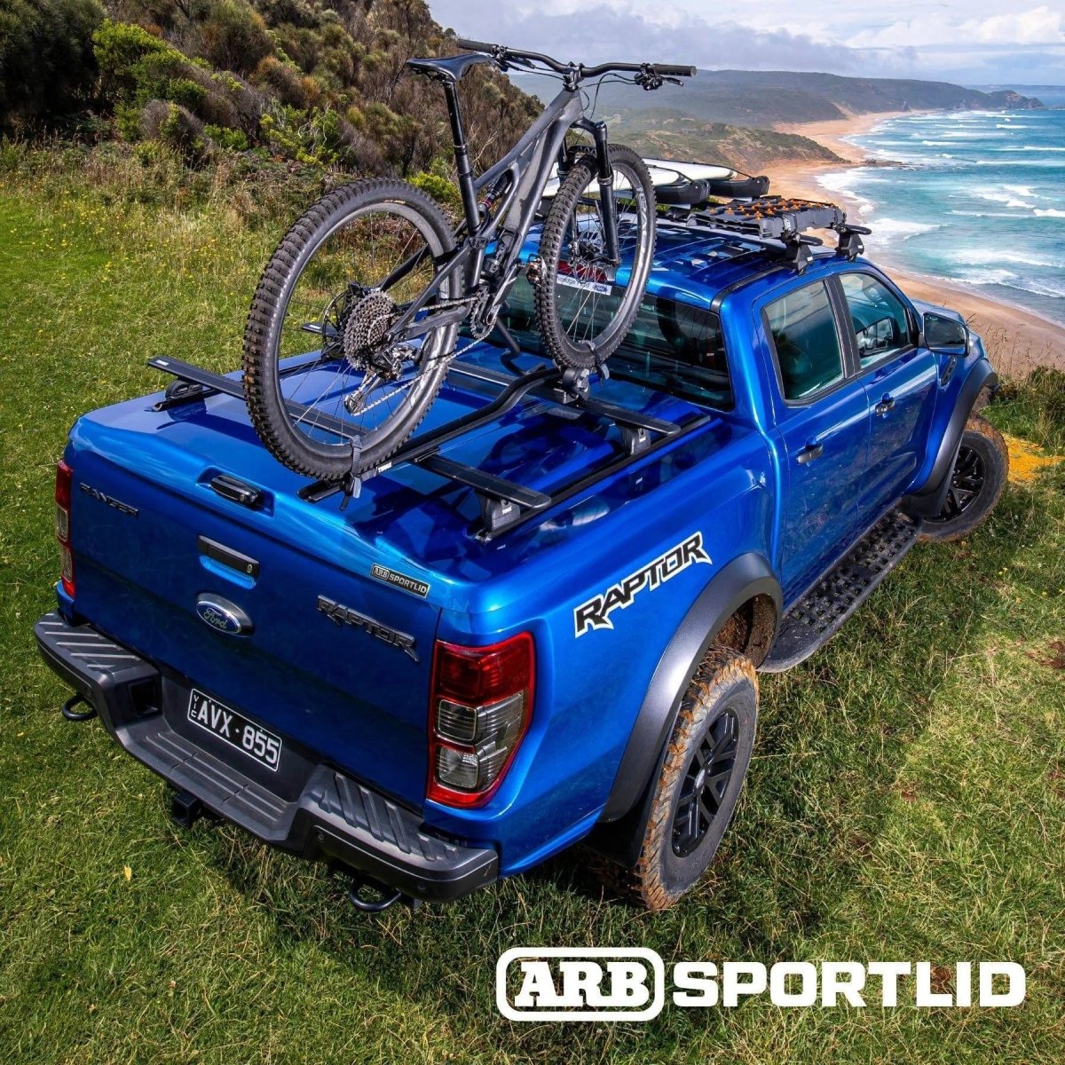 Couvre benne coffre - Sportlid V ARB + système de rails - Ford Ranger Raptor 2023+ - Ford Ranger PHEV 2025+